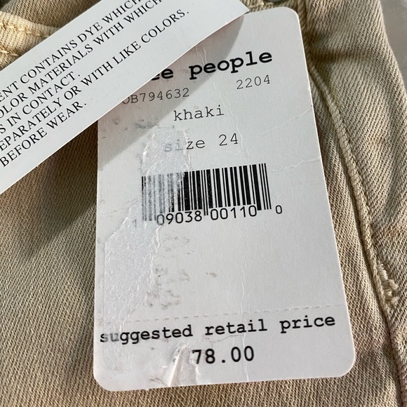 NWT: Free People Khaki Busted-Knee Skinny Jeans - Picture 7 of 7